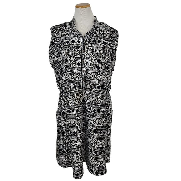 Speed Control Dress Women's Plus Size 3X Sleeveless Button Front Pockets Midi - Picture 1 of 9